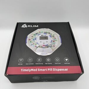 KLIM TimelyMed 28-Day Pill Dispenser WiFi Alarm Lock Med Organizer Open Box